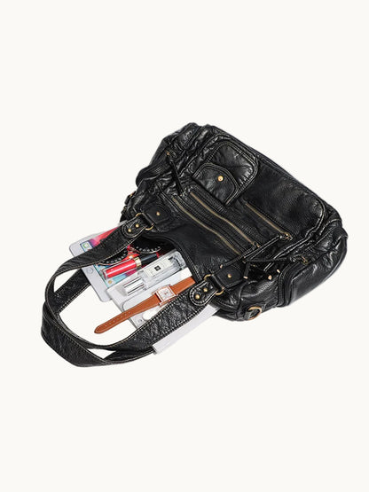 Handbag | Distressed Leather Multi-Pocket Design | Stylish Everyday Accessory 3