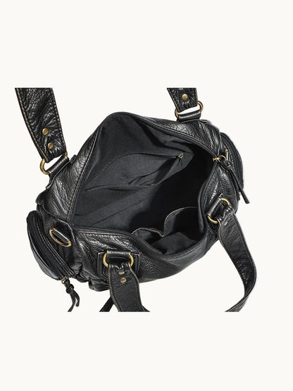 Handbag | Distressed Leather Multi-Pocket Design | Stylish Everyday Accessory 4