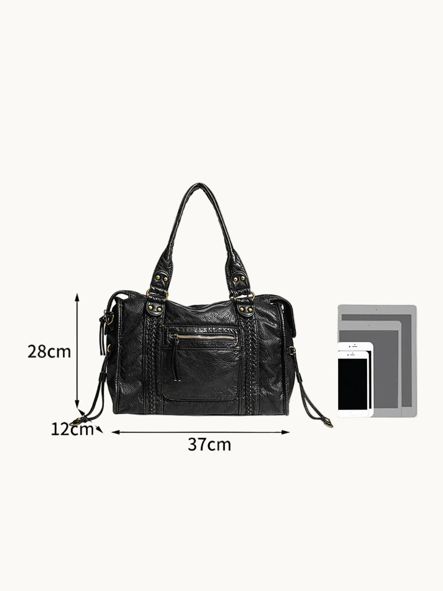Handbag | Distressed Leather Multi-Pocket Design | Stylish Everyday Accessory 6