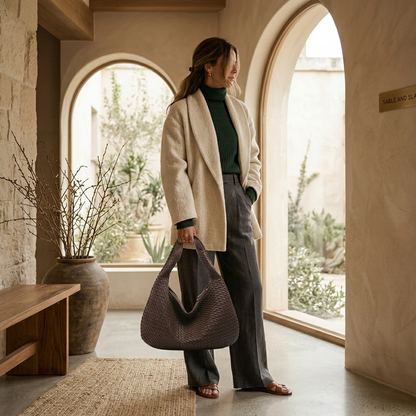 Handbag | Leather Woven Design | Elegant & Versatile Everyday Accessory