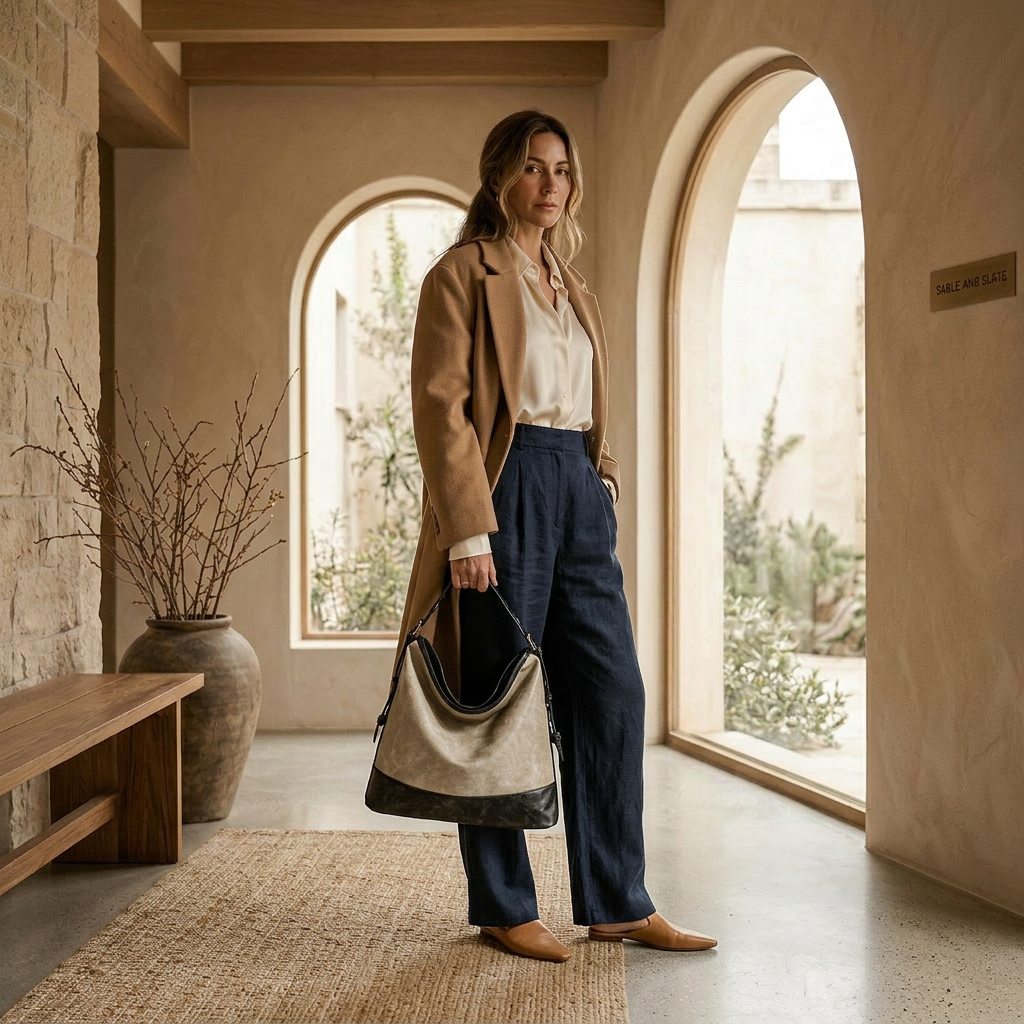 Handbag | Color-Block Design with Spacious Compartment | Stylish Accessory for Daily Use