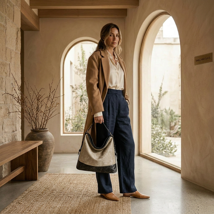 Handbag | Color-Block Design with Spacious Compartment | Stylish Accessory for Daily Use
